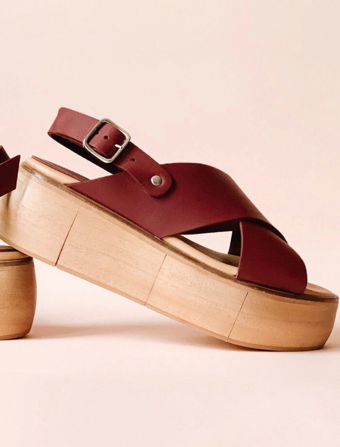 Leather platform sandals - Image 2