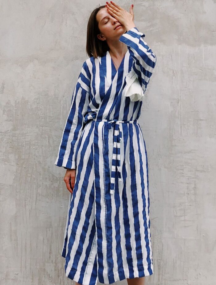 Stripe wrap dress - Image 2